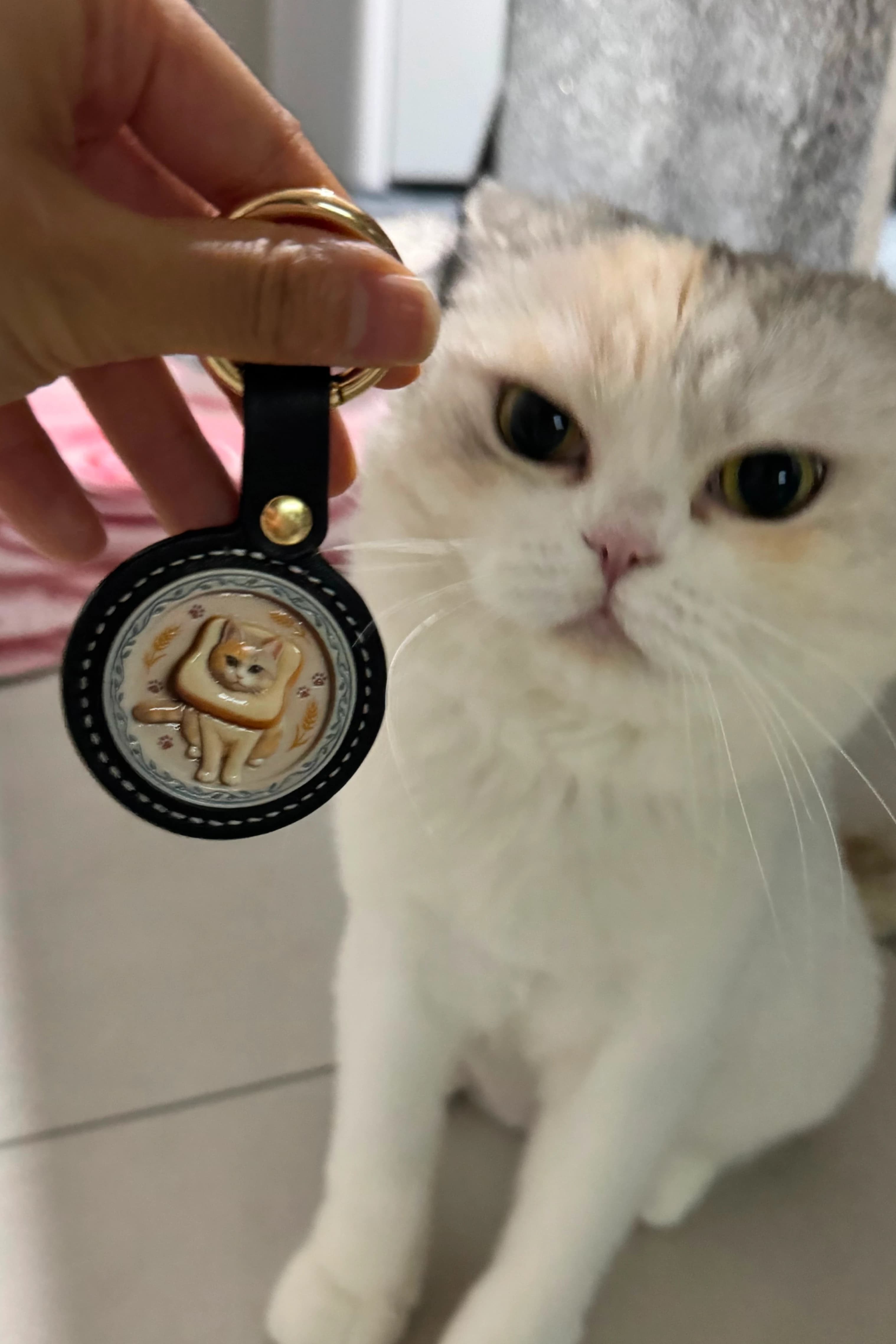 Custom pet keychain review photo from Chloe