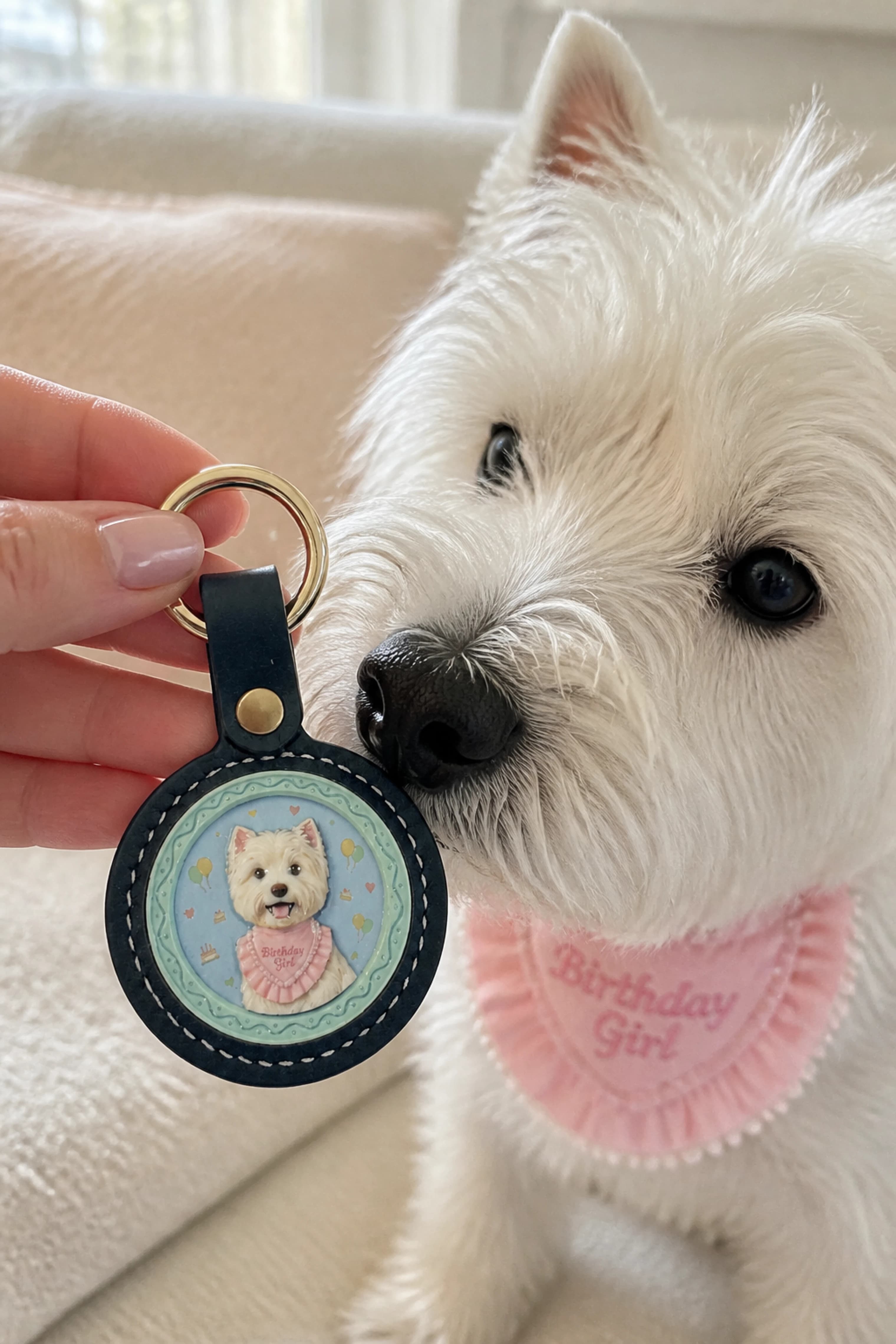 Custom pet keychain review photo from Lauren