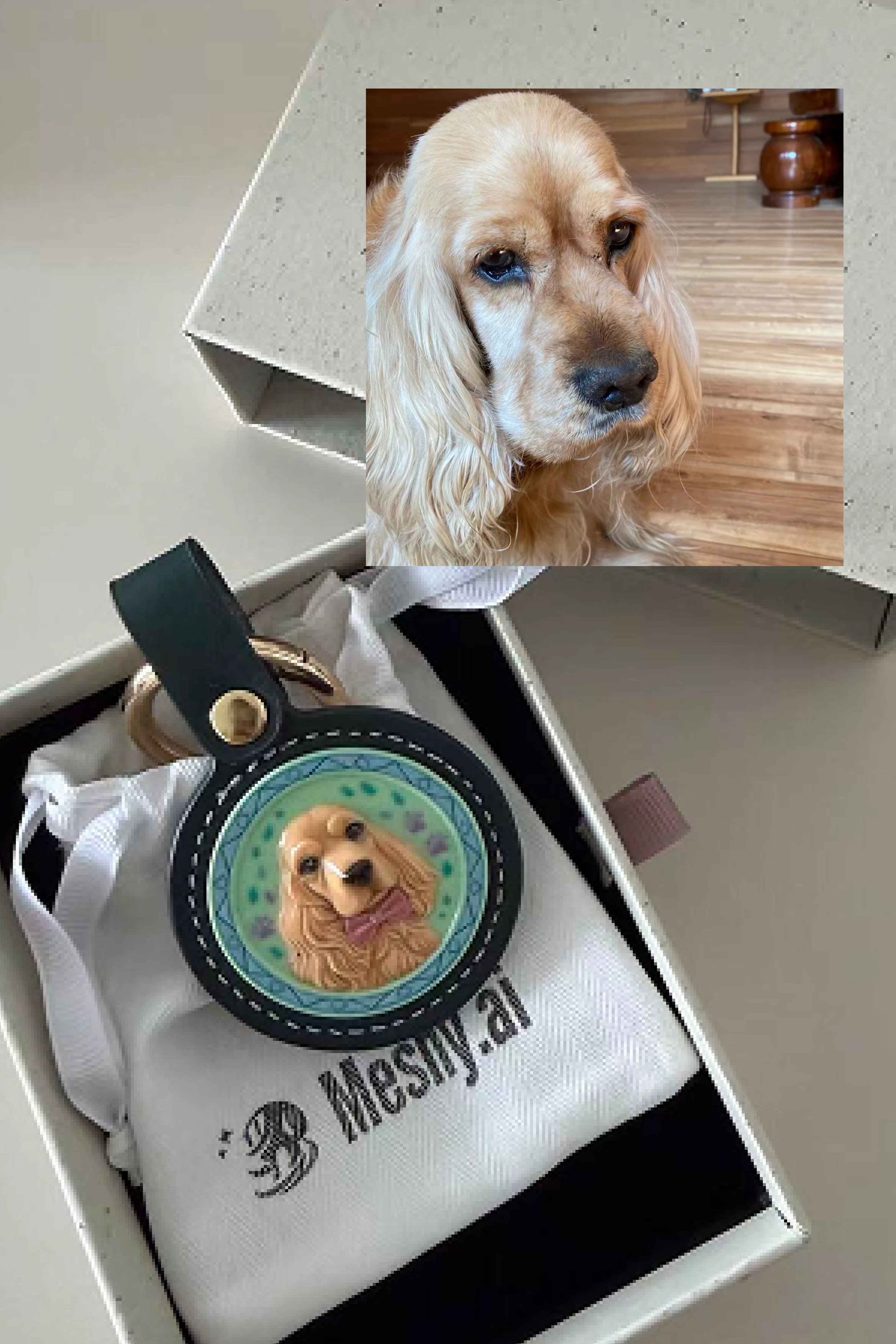 Custom pet keychain review photo from Lily